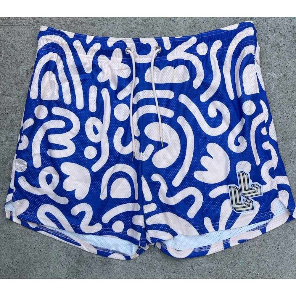 Men's Lumberlegs Trunks Multicolor Embroidered 2XL Mesh NWT Pocket Swim Surf